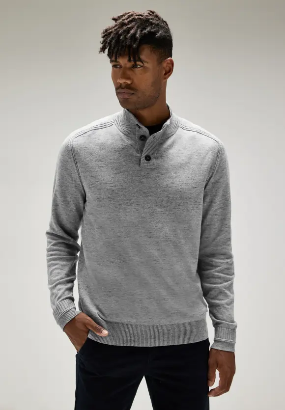 Troyer Strickpullover - stone grey melange