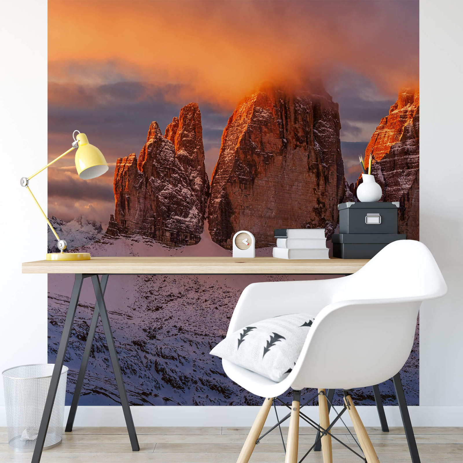 Fototapete DESIGNWALLS 2.0 - weiß-braun - Alpen - 2,6 Meter