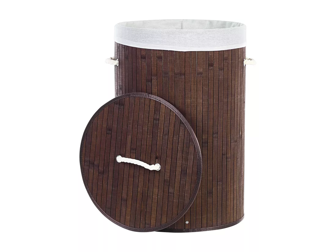 Panier en bambou teinte bois sombre 60 cm SANNAR