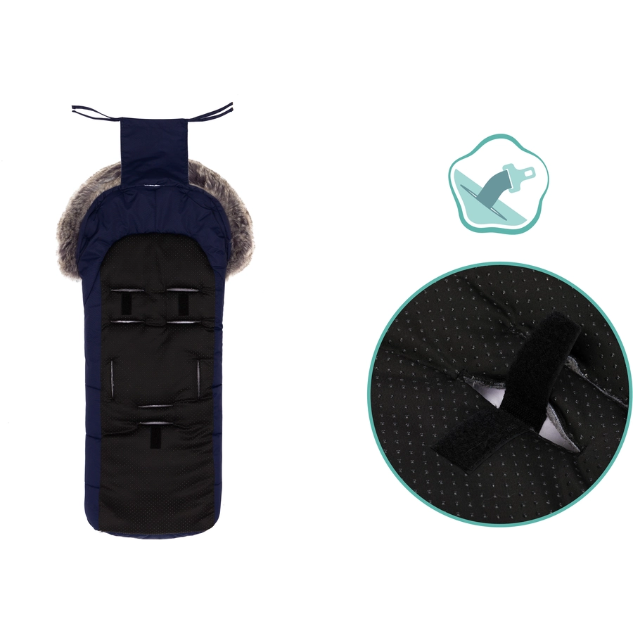 fillikid Winterfußsack Mavensi mit Lammfelleinlage navy