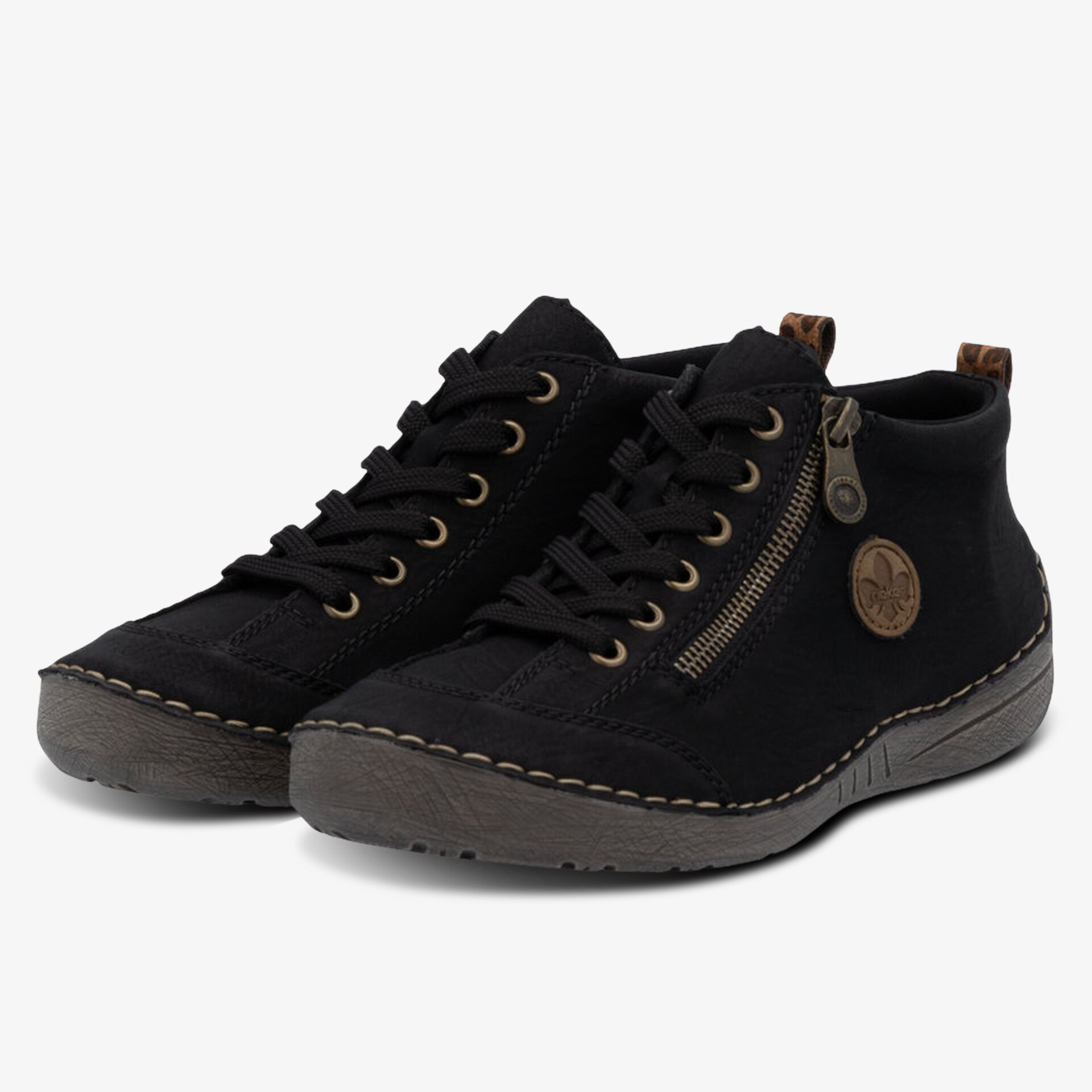 rieker Damen Schnürstiefeletten schwarz