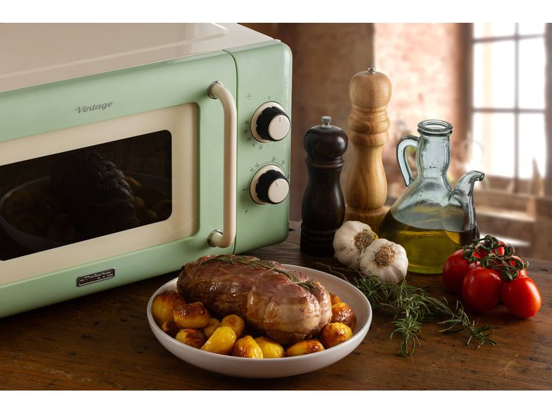 Ariete Mikrowelle Vintage Grün Mikrowelle zum Kochen, Erhitzen und Auftauen