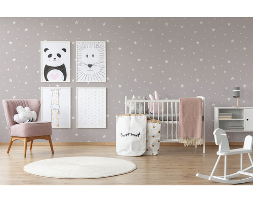 Vliesbehang 32440-2 Dag 'n' Nacht Sterren grijs glow-in-the-dark