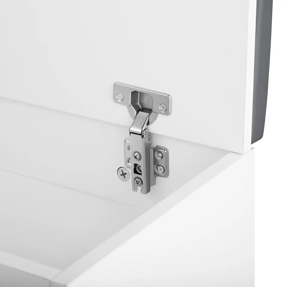 tectake Schoenenkast Natalya met zitkussen 104x30x49cm, Wit