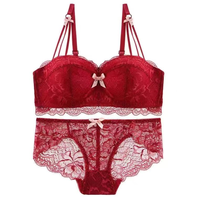 Moon City - Strikkanten Beugelloze BH / Slip / Set