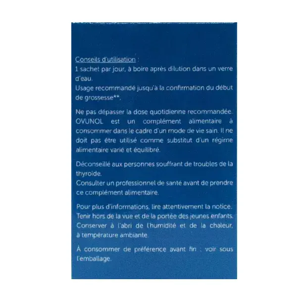 Ovunol Fertilidade e Concepção para Mulheres - Caixa para 1 Mês (30 sachês)