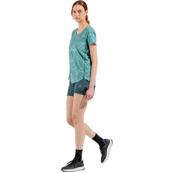 T-shirt running ODLO ZEROWEIGHT CHILL-TEC PRINT CREW NECK S/S W ARCTIC
