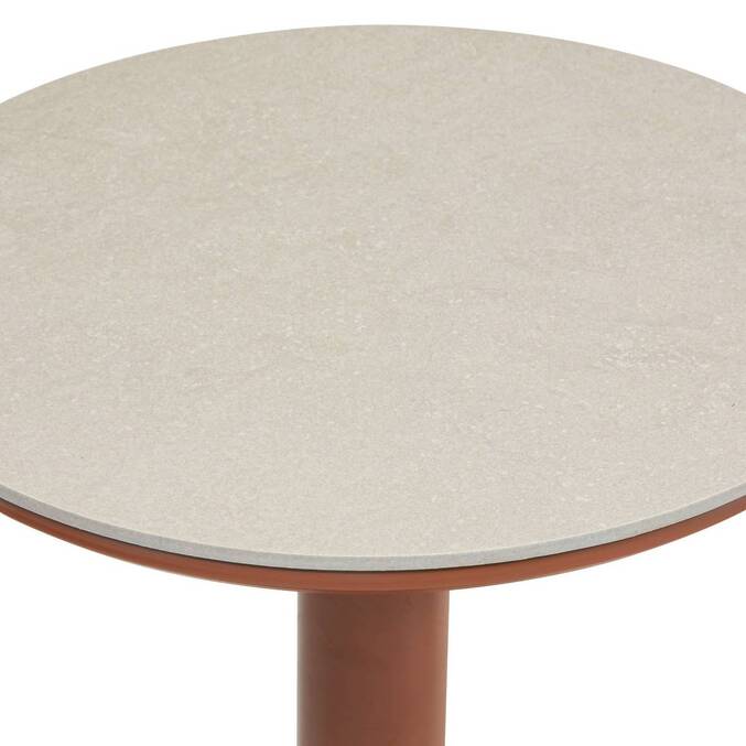 Table d'appoint de jardin ronde SOLETIA Acajou