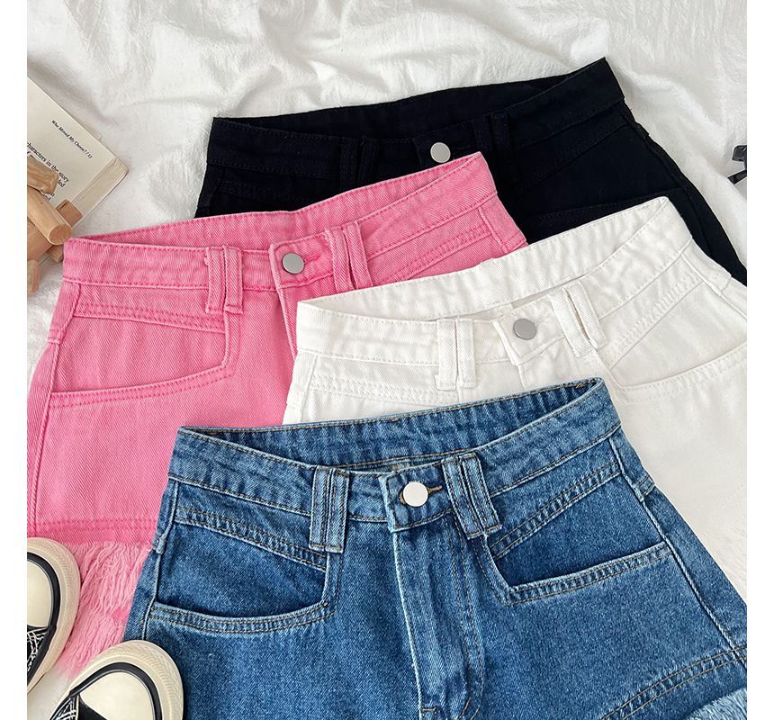 Babique - Hoge taille rafel denim hotpants