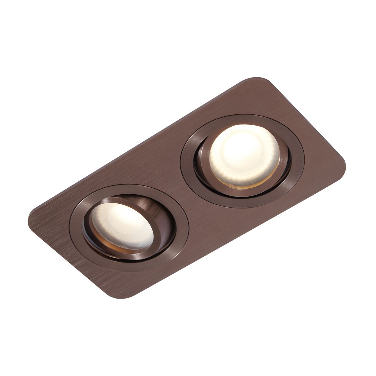 Set van 6 afgeronde inbouwspots donkerbrons GU10 50mm draai- en kantelbaar IP44 2-lichts - Alberto