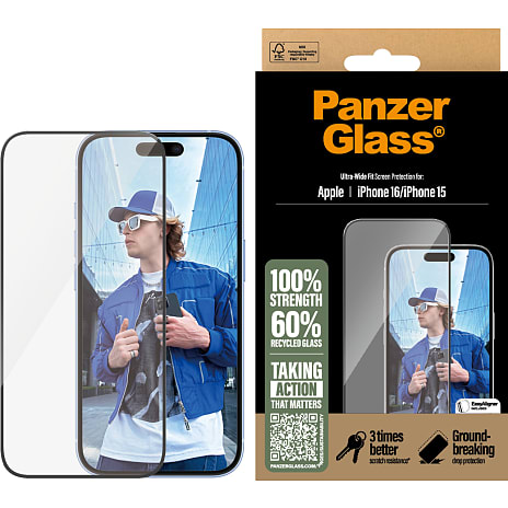 PanzerGlass skærmbeskyttelse iPhone 16/15