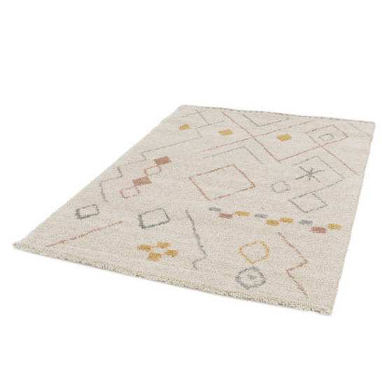 Tapis motif berbère - sakari - couleurs pastel - 200 x 290 cm