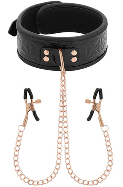 Black Edition Collar With Nipple Clamps