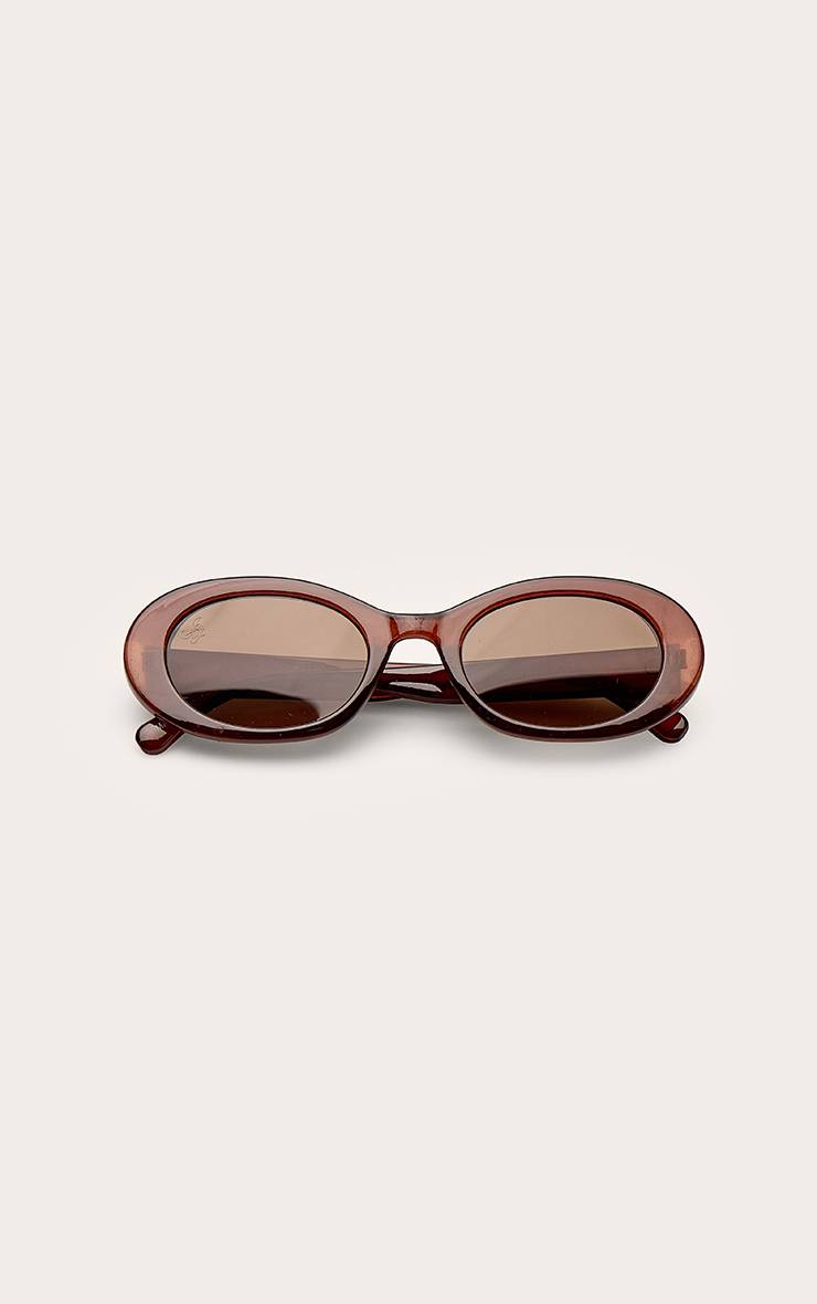 Moka Lunettes De Soleil Jeepers Peepers Aviateur Ovales À Verres Marron