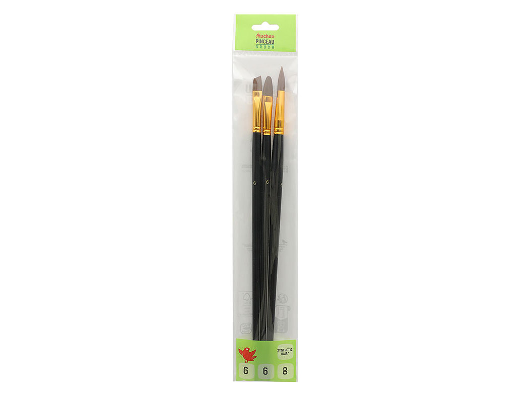 PINCEL SORTIDO AUCHAN Nº 6-8 3 UNIDADES