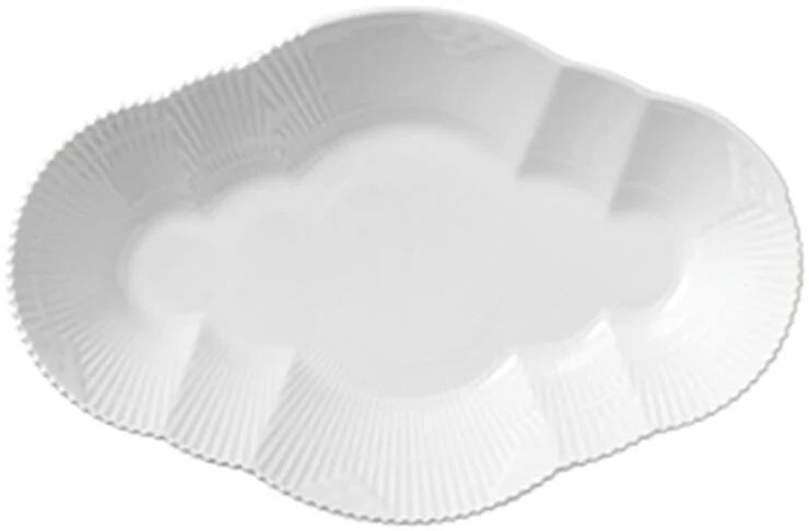 Royal Copenhagen Hvid Elements 23 cm. fad Hvid