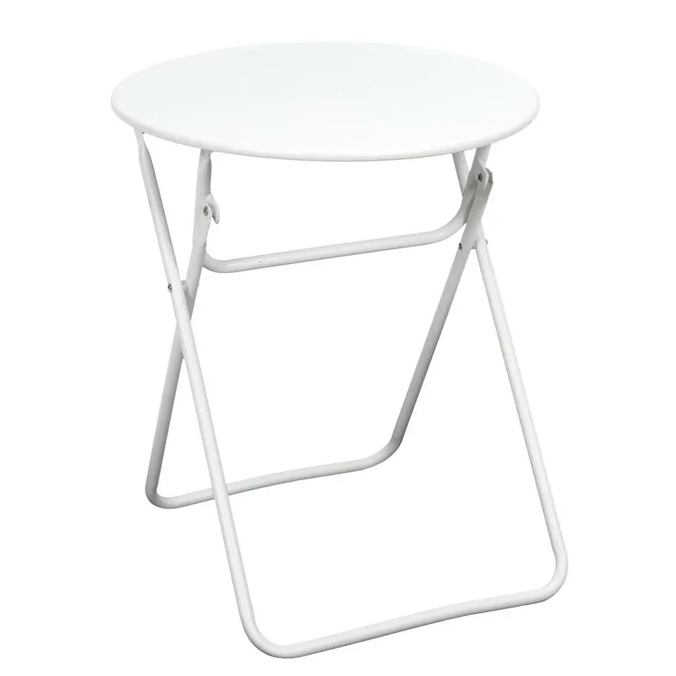 Home Deco Factory Bijzettafeltje - metaal - wit - 47 x 42 cm