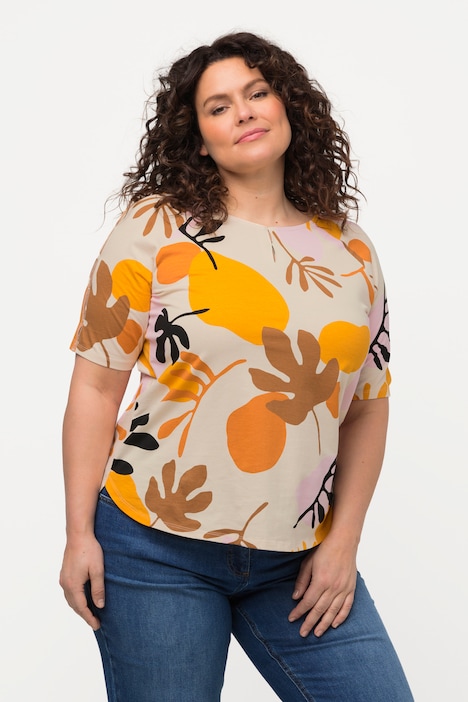 T-Shirt, Cut-Outs, Rundhals, Halbarm, Biobaumwolle