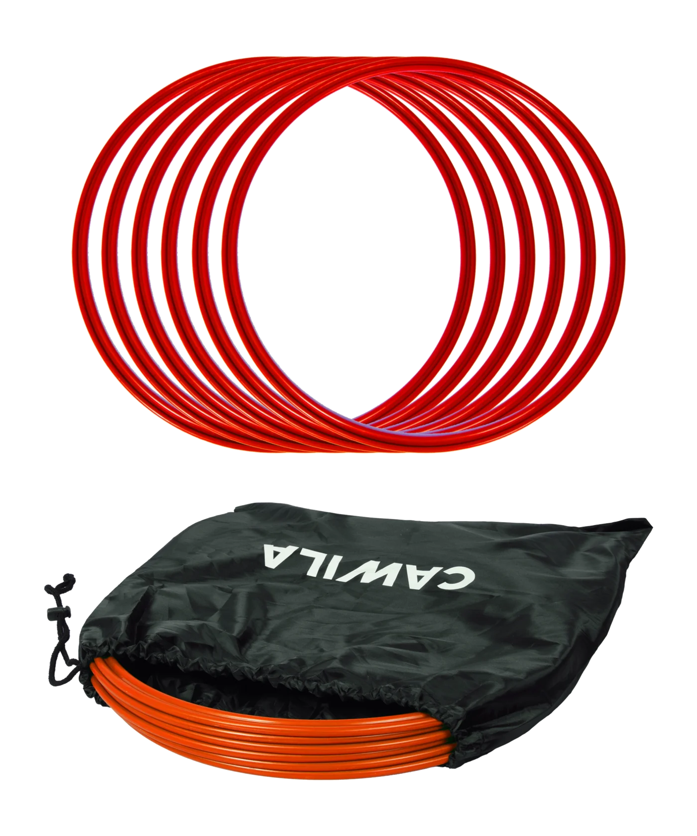 Cawila Koordinationsringe 50cm | 6er Set | Rot | inklusive Tasche