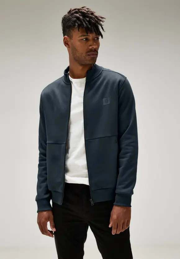 Sweatjacke mit Stehkragen - diver blue