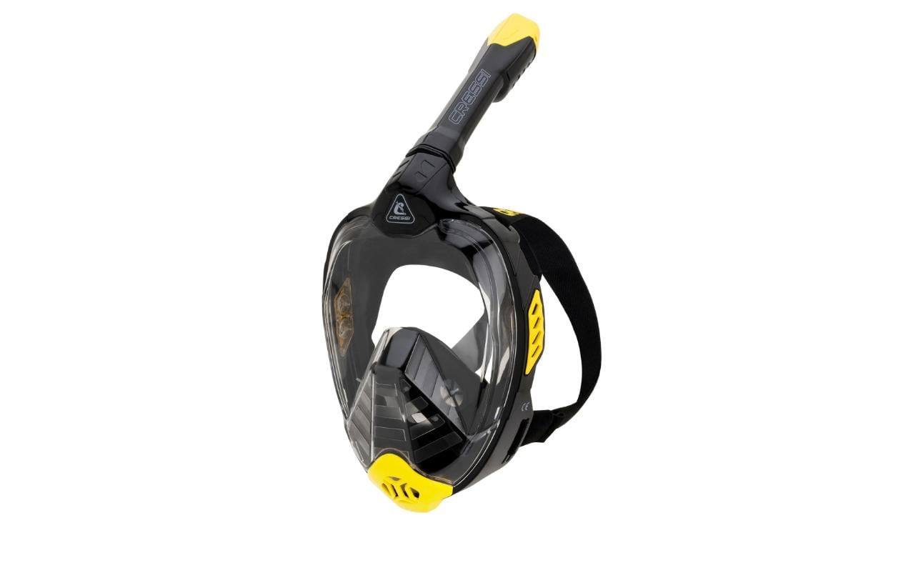 Full Face Mask Bali Schwarz/Gelb S/MSilikon-Vollgesichtsmaske für Erwachsene