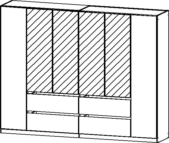 Kleiderschrank MAINZ 271 x 210 cm Sonoma Eiche/Spiegel