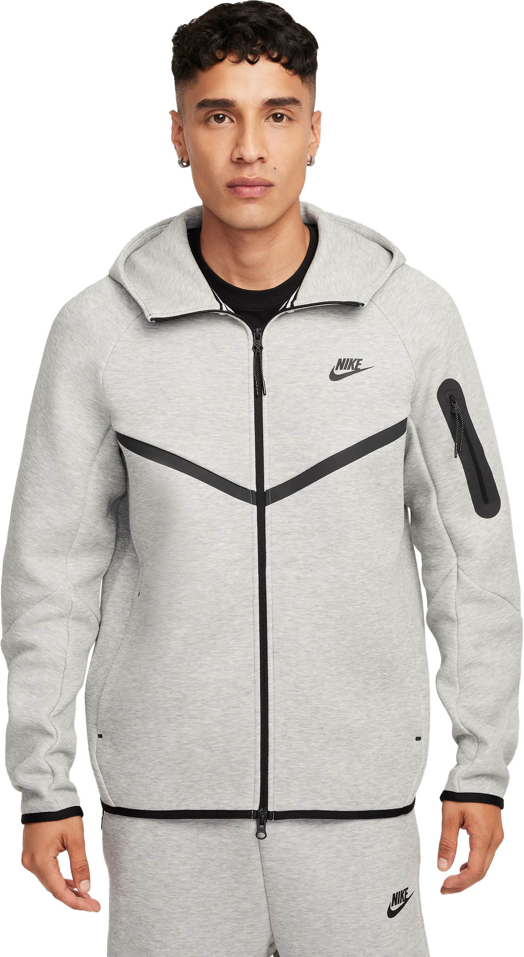Tech Fleece Full-Zip Windrunner Hoodie Herre 063/DK Grey Heather/Black