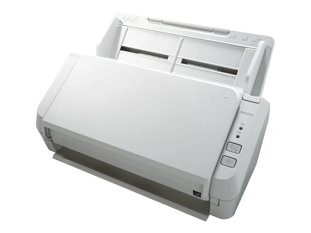 Ricoh SP-1130N - Dokumentscanner - Dual CIS - Duplex - 216 x 355.6 mm - 600 dpi x 600 dpi - op til 30 ppm (mono) / op til 30 ppm (farve) - ADF (50 ark) - op til 4500 scanninger pr. dag - Gigabit LAN, USB 3.2 Gen 1x1
