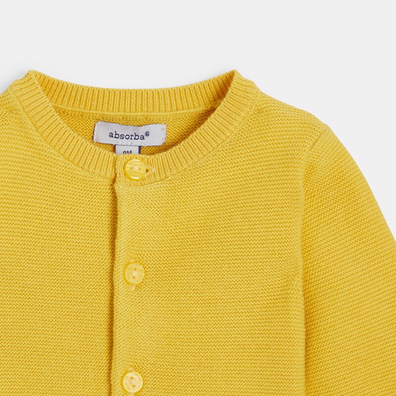 Cardigan bébé en coton bio jaune Absorba Jaune