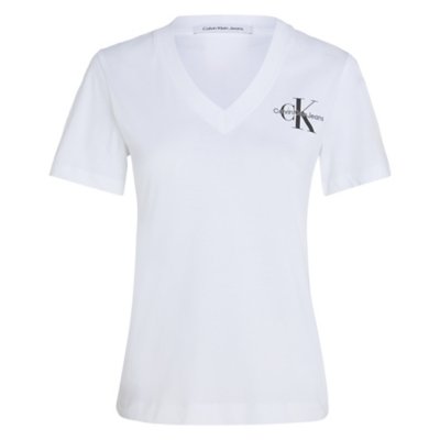 Tee-shirt à manches courtes femme Monologo Slim V-Neck CALVIN KLEIN