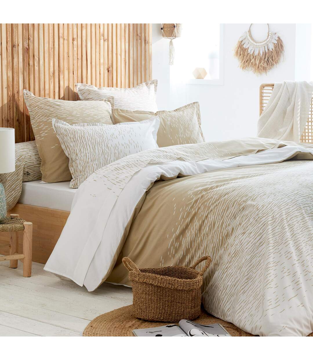 Drap plat 280x310 cm coton REFLET Sable