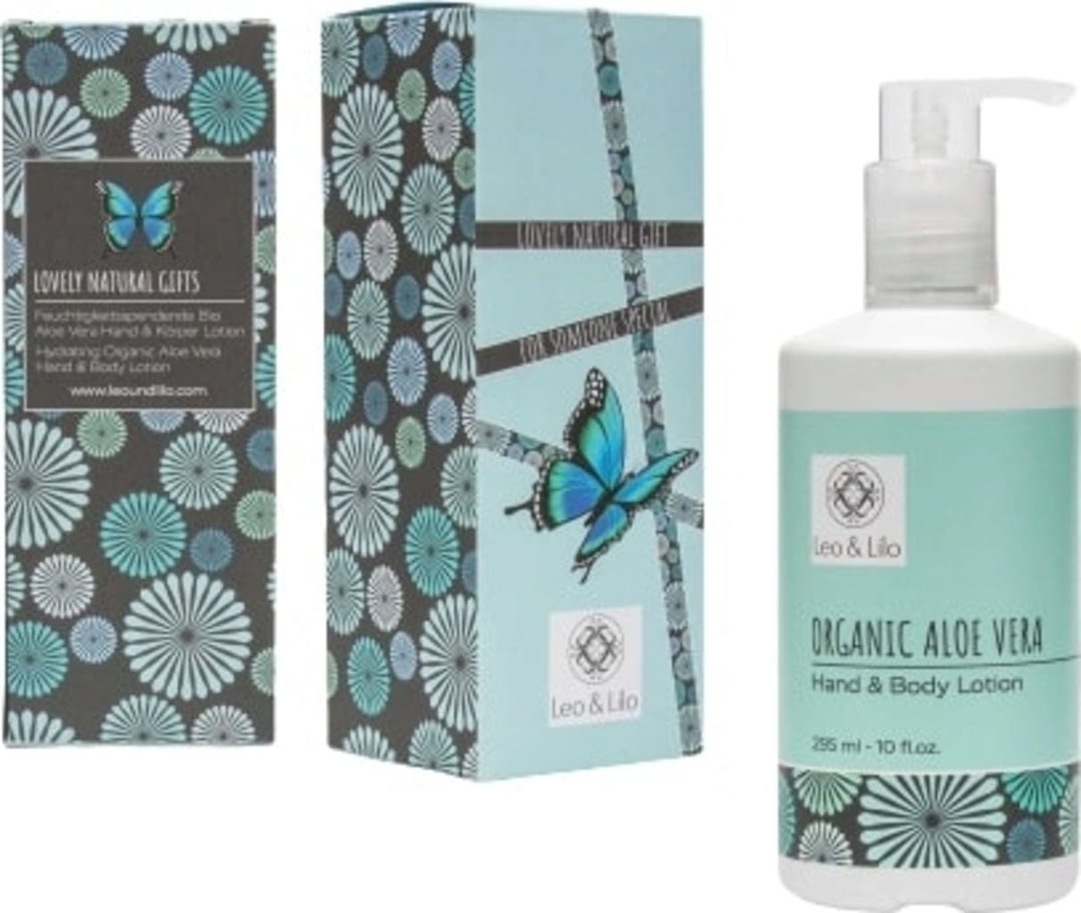 Leo & Lilo   Organic Aloe Vera Hand & Body Lotion Geschenkschachtel, 295 ml