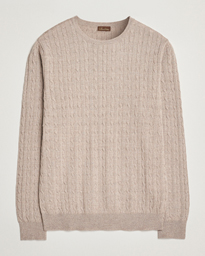 Stenströms Merino Cable Crew Neck Beige