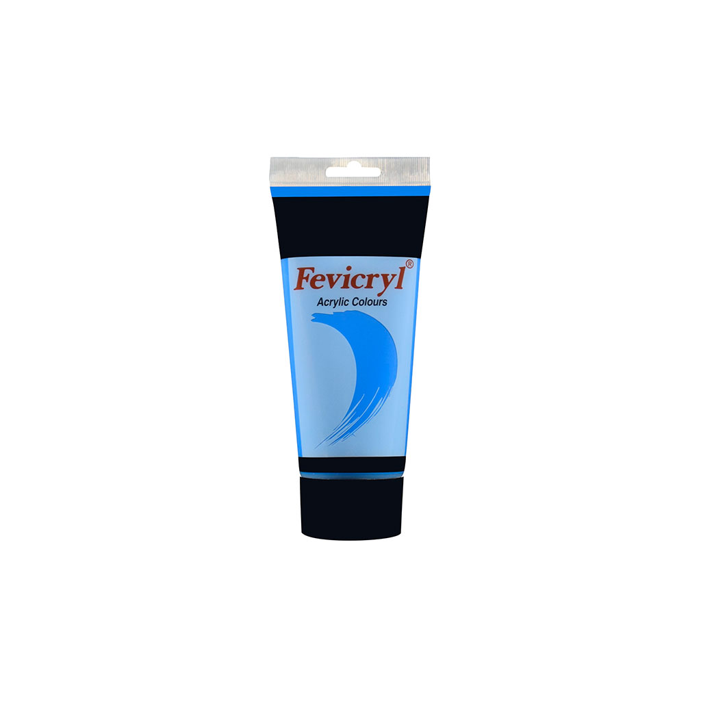 Tube peinture acrylique bleu cyan 200ml