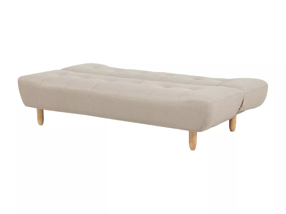 Canapé convertible 3 places en tissu beige ALSTEN