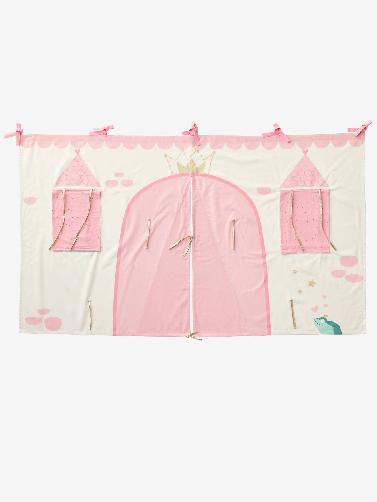 Tenda de cama Princesa Encantada, rosa claro, lisa com motivos.