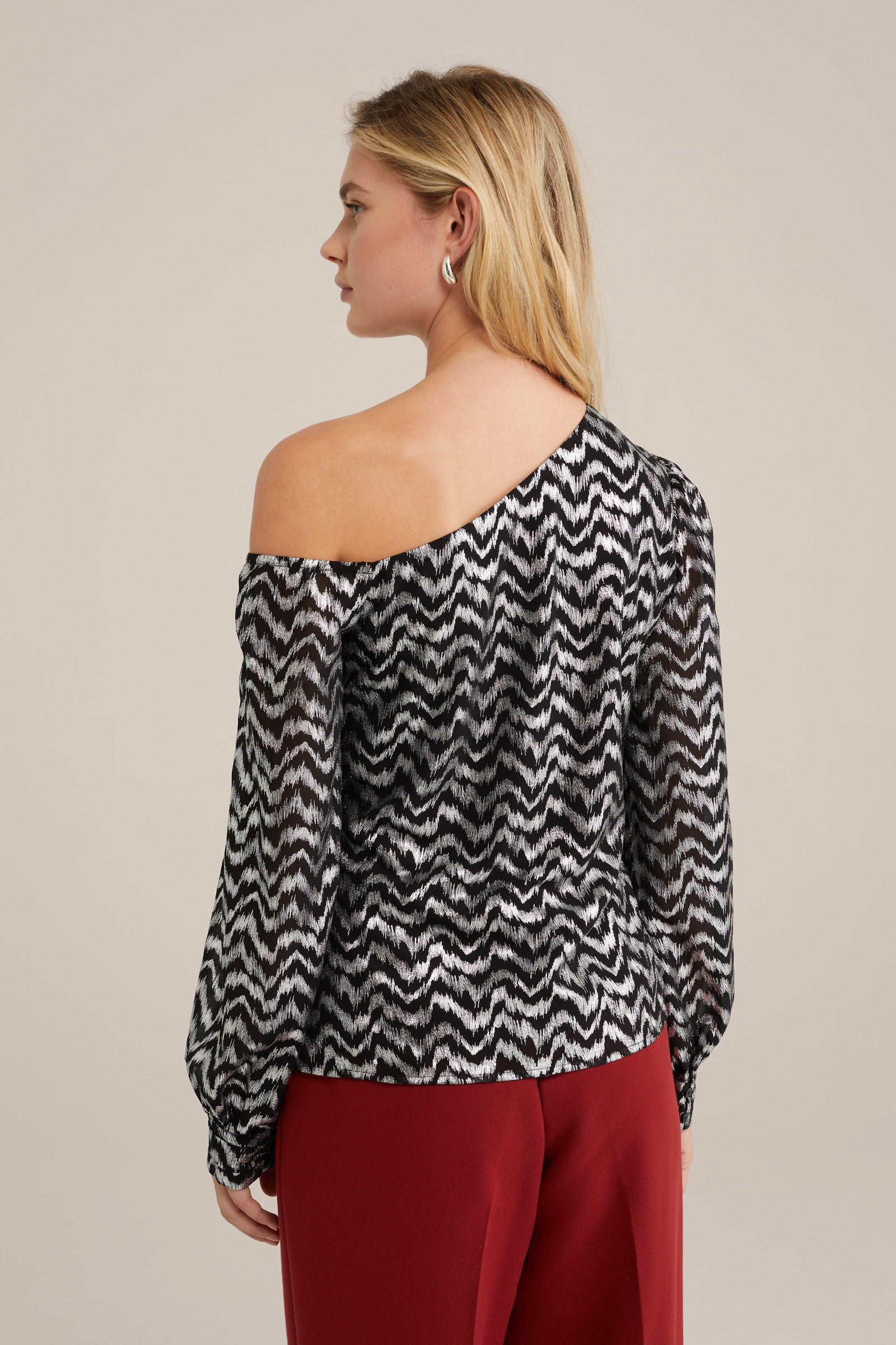 top met dessin WE Fashion Zwart