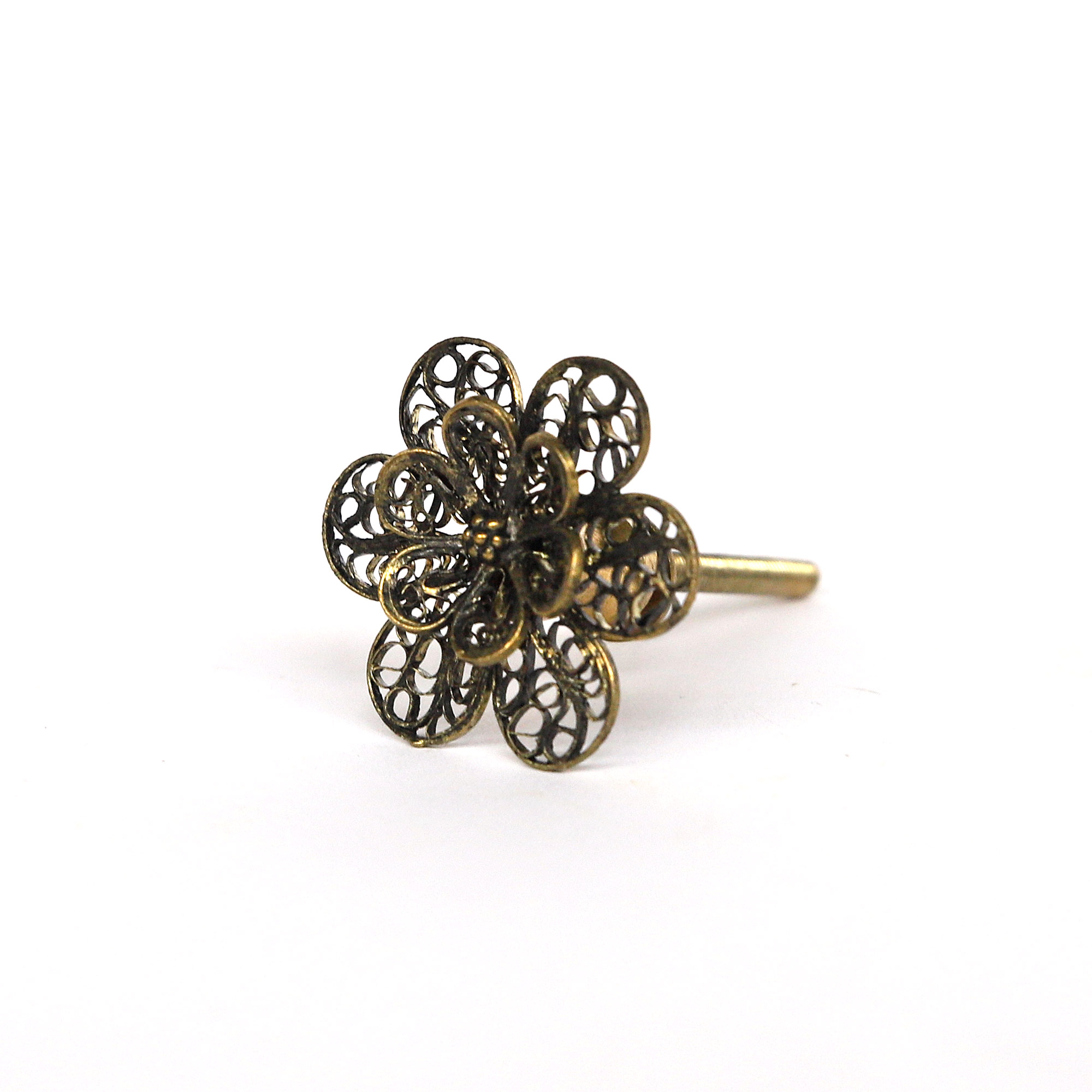 Metall-Knauf 'Blume', messing, Ø 4 cm günstig bestellen