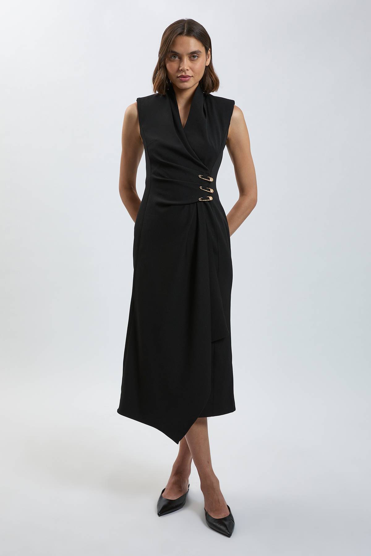 KarenMillen Robe Crayon Mi-longue Ajustée Avec Détails Pour Petite Taille