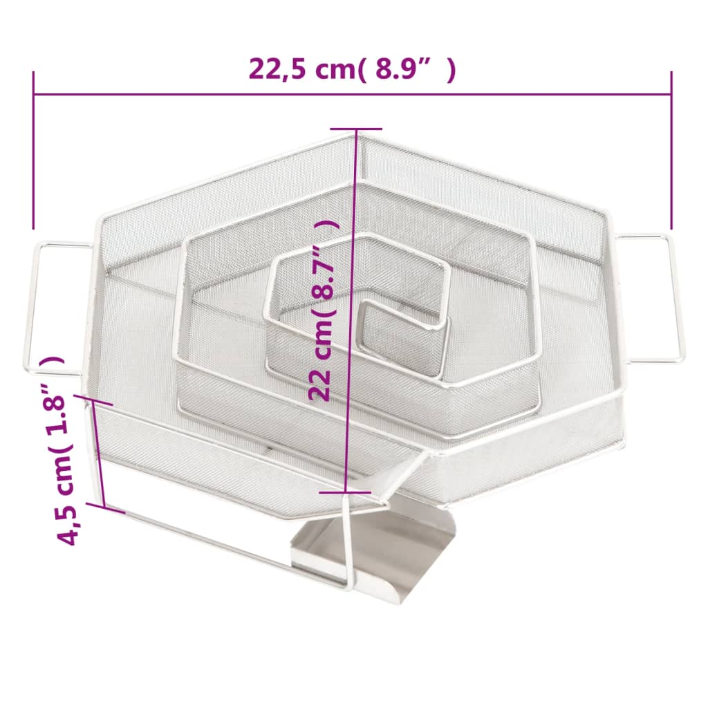 Générateur de fumée froide 6 côtés 22,5 cm acier inoxydable