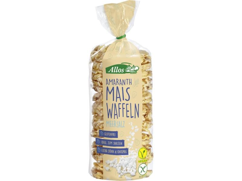 Allos Bio Amaranth Mais-Waffeln Meersalz Beutel 100 g Bio Amaranth Mais-Waffeln Meersalz