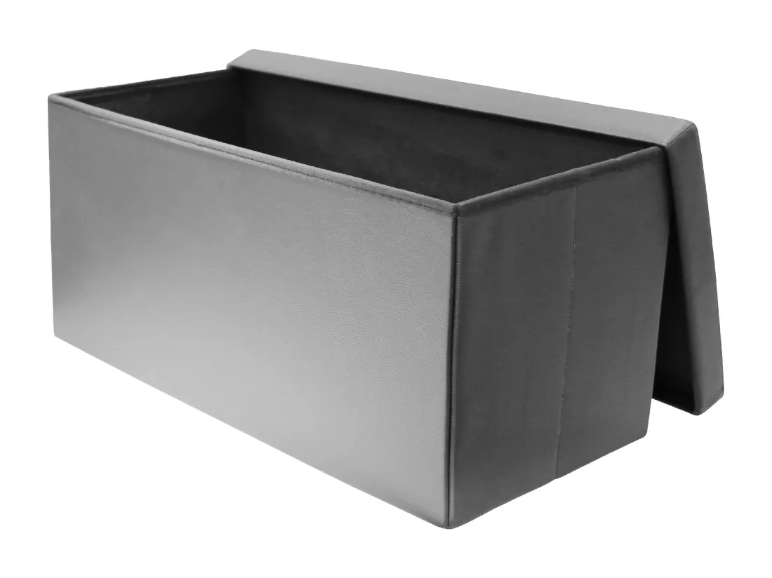 Coffre Banc Pliable Pu Gris
