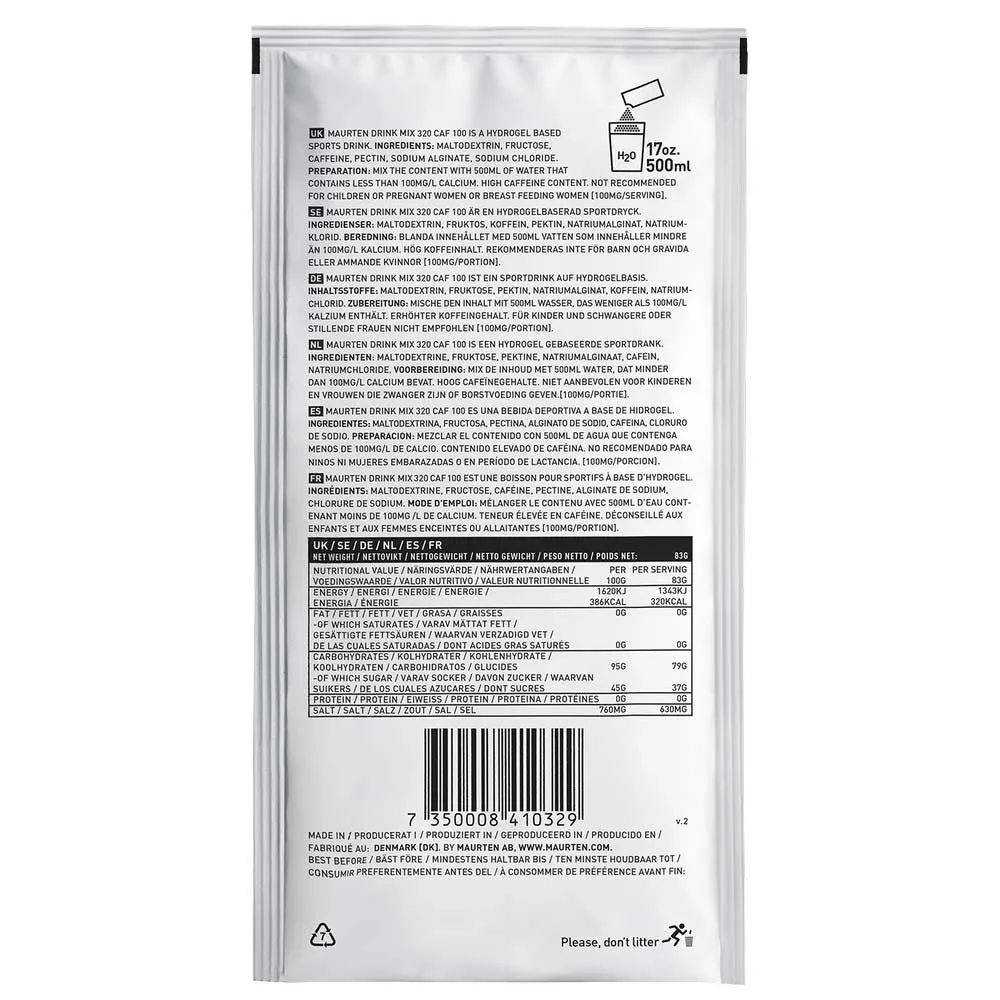 Maurten Drink Mix 320 CAF 100 83g Kiste Neutraler Geschmack 14 einheiten