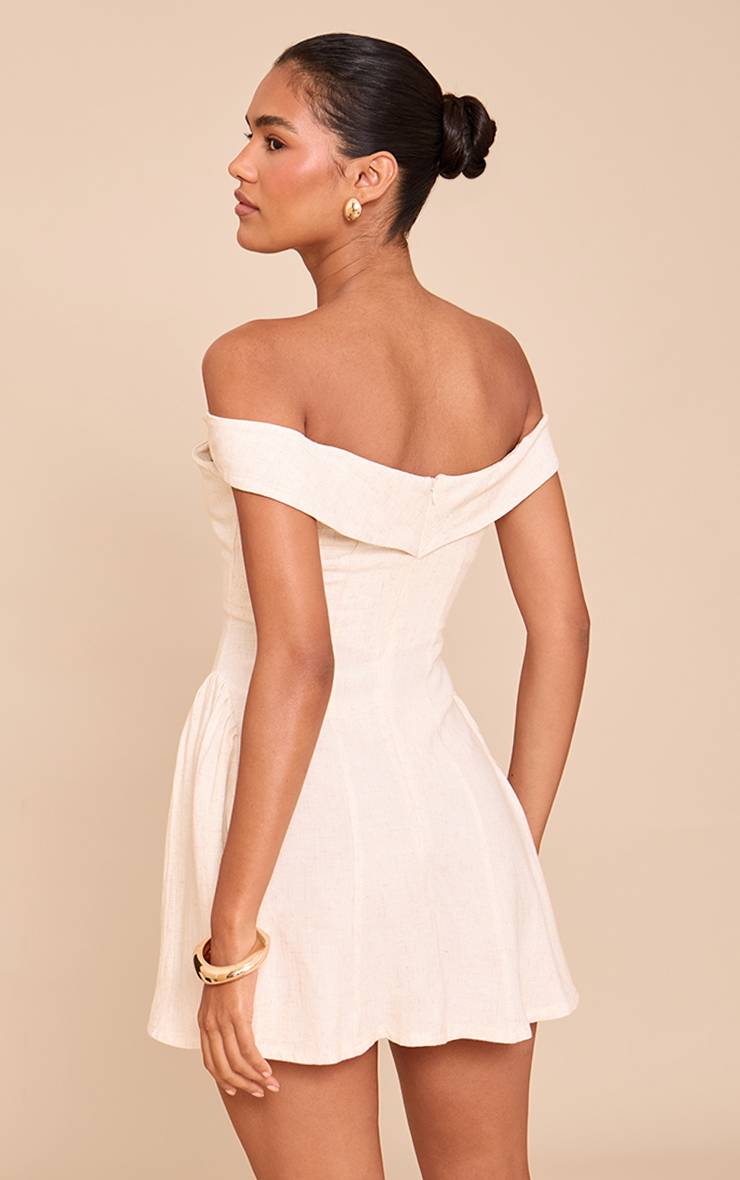 Naturel Robe Droite À Épaules Dénudées