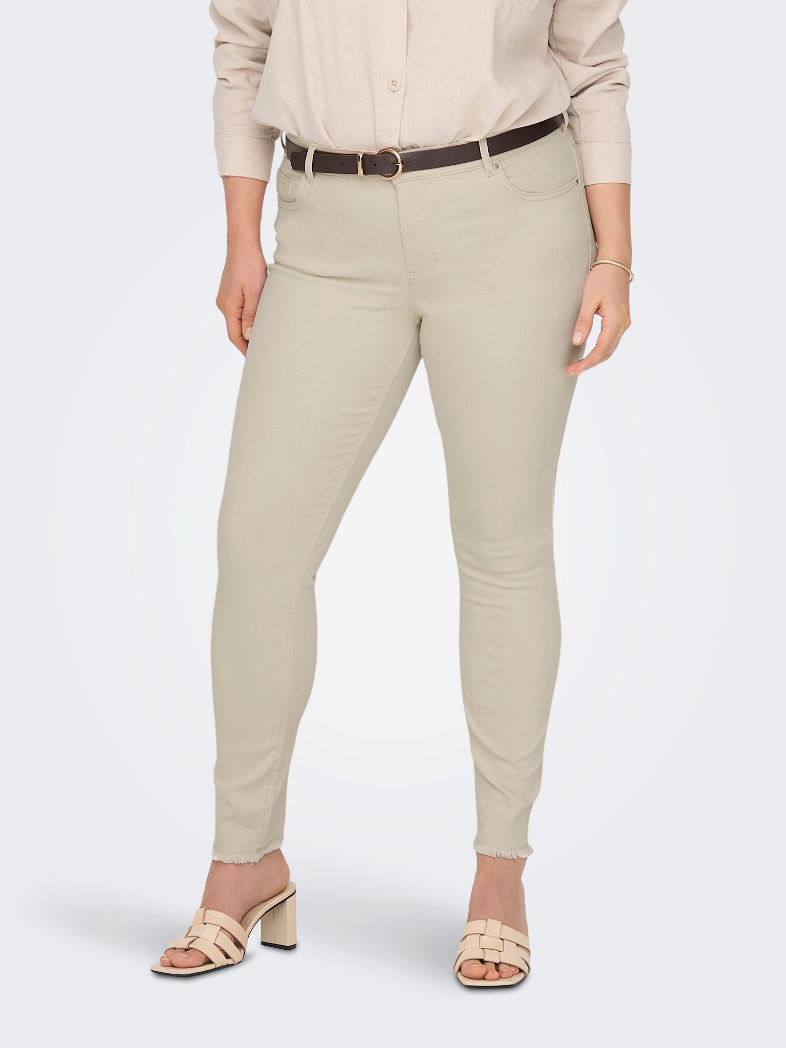 CARWILLY Mittlere Taille Skinny Fit Jeans Ecru