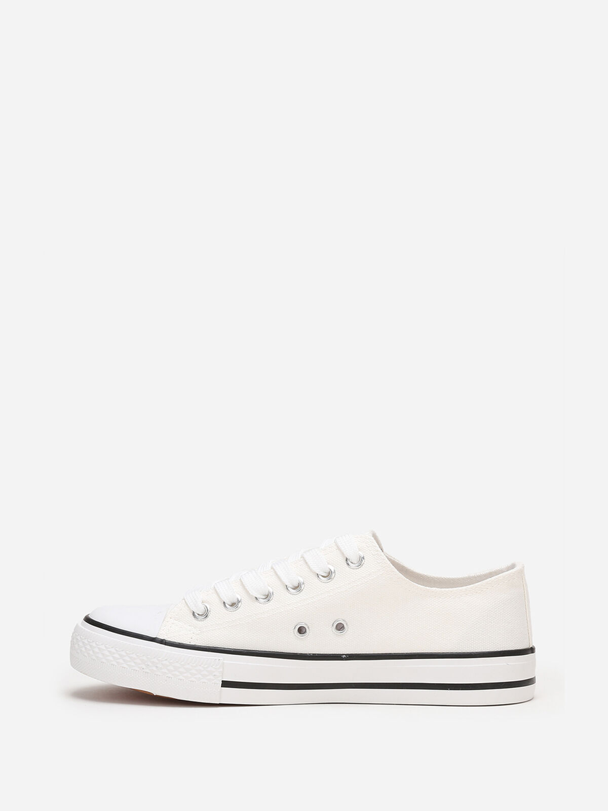 Tennis basses en toile- Blanc