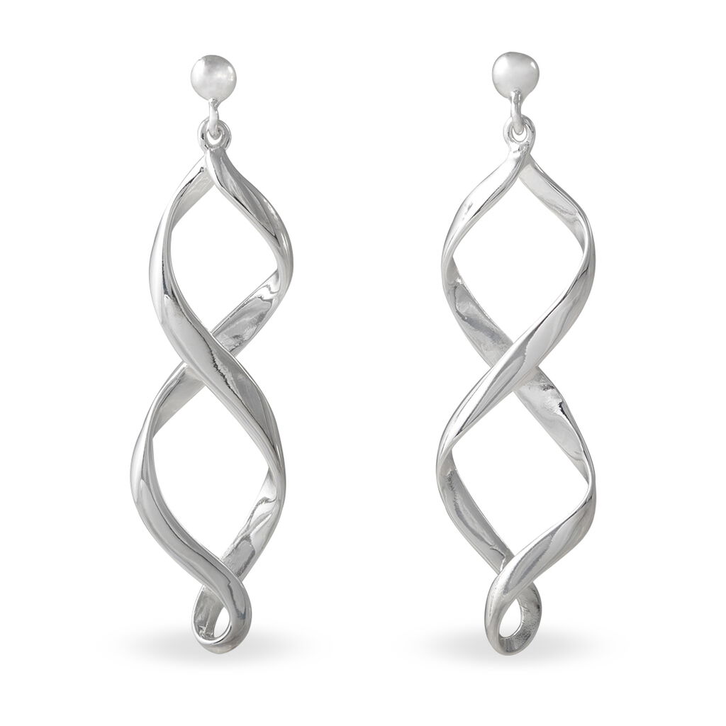 Boucles D'oreilles Pendantes Jolanda Argent Blanc