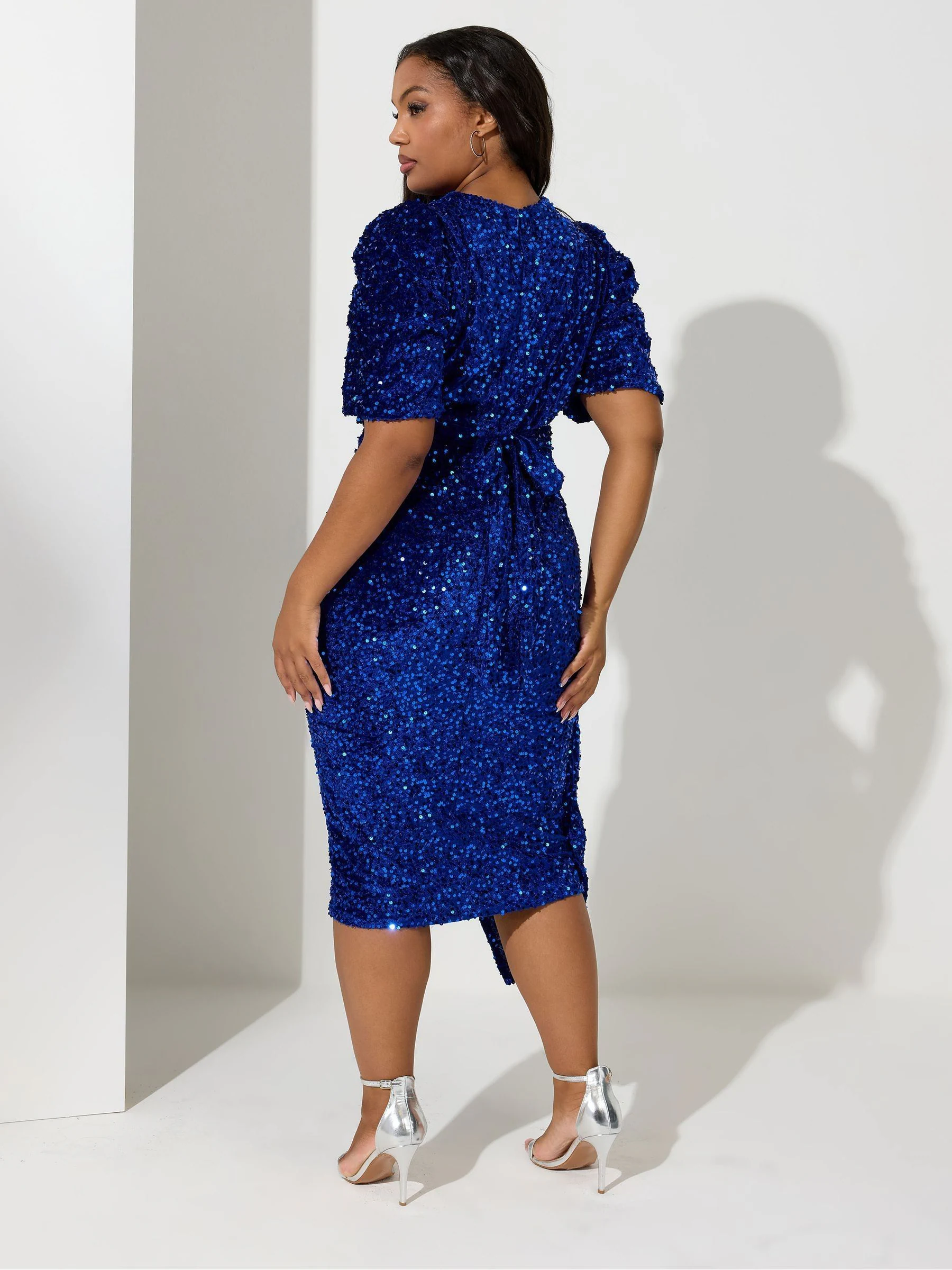 Yours Curve London Sequin Velvet Wrap Dress
