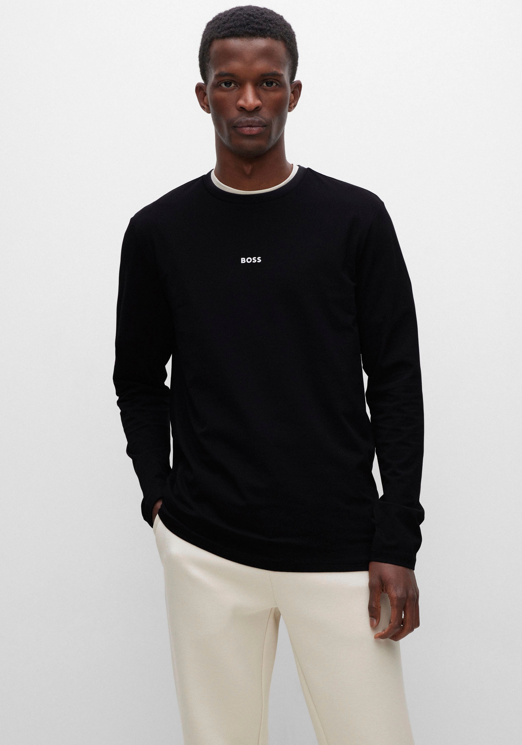 BOSS ORANGE Langarmshirt »TChark«, mit Logo-Schriftzug
