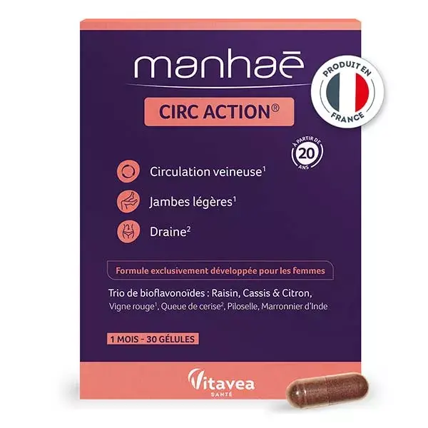Manhaé Circ Action Light Legs and Drainage Red Vine 30 cápsulas